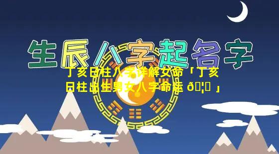 丁亥日柱八字详解女命「丁亥日柱出生男女八字命运 🦟 」